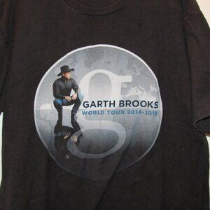 Garth Brooks World Tour T-Shirt 2014-2016 Cotton City Tour Names Black Sz Large
